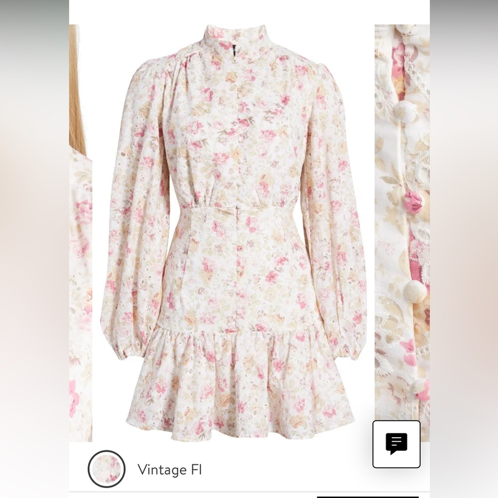 Bardot NWT Floral Long sleeve Cotton Minidress